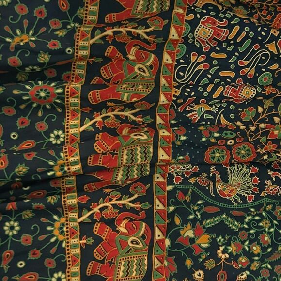 Women’s Colorful Elephant Cotton Jaipuri Sanganeri Print Maxi Skirt One Size - Picture 4 of 8